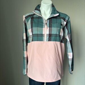 L.L.Bean Everyday SunSmart Quarter-Zip Pullover Colorblock Woven Shirt Women MP